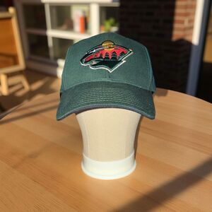 NHL Brand Unisex Mn Wild Embroirdered Logo Adjustable Hat Cap Green